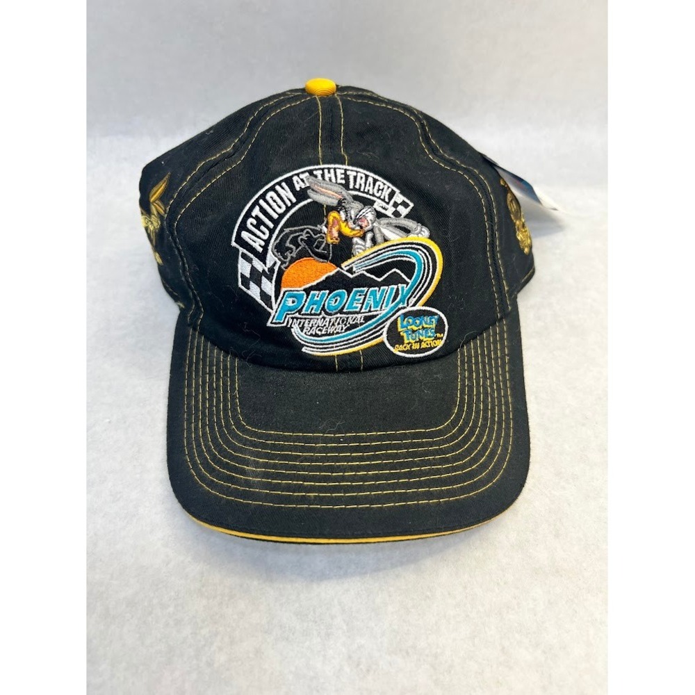Vintage Looney Tunes Phoenix International Raceway 2003 Hat Bugs Bunny Taz Black